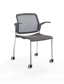 Movie стул со спинкой-сеткой на 4 ногах и колесах