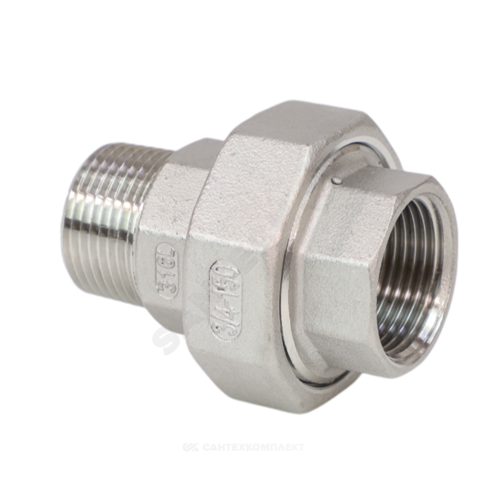 Соединитель американка сталь нерж Ду 20 (3/4") ВР/НР Benarmo