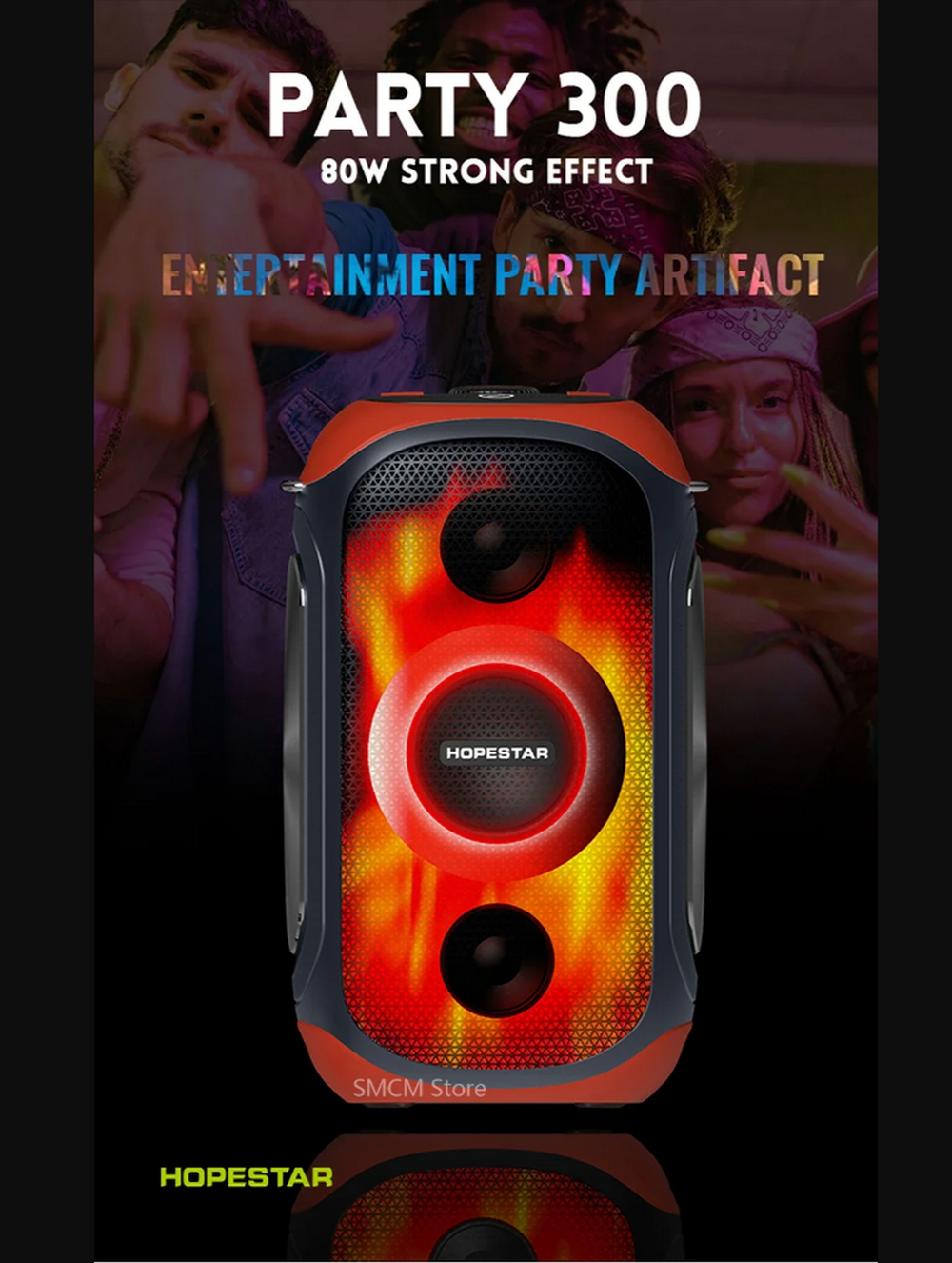 Беспроводная колонка Hopestar Party 300 Colorful +беспр.мик.
