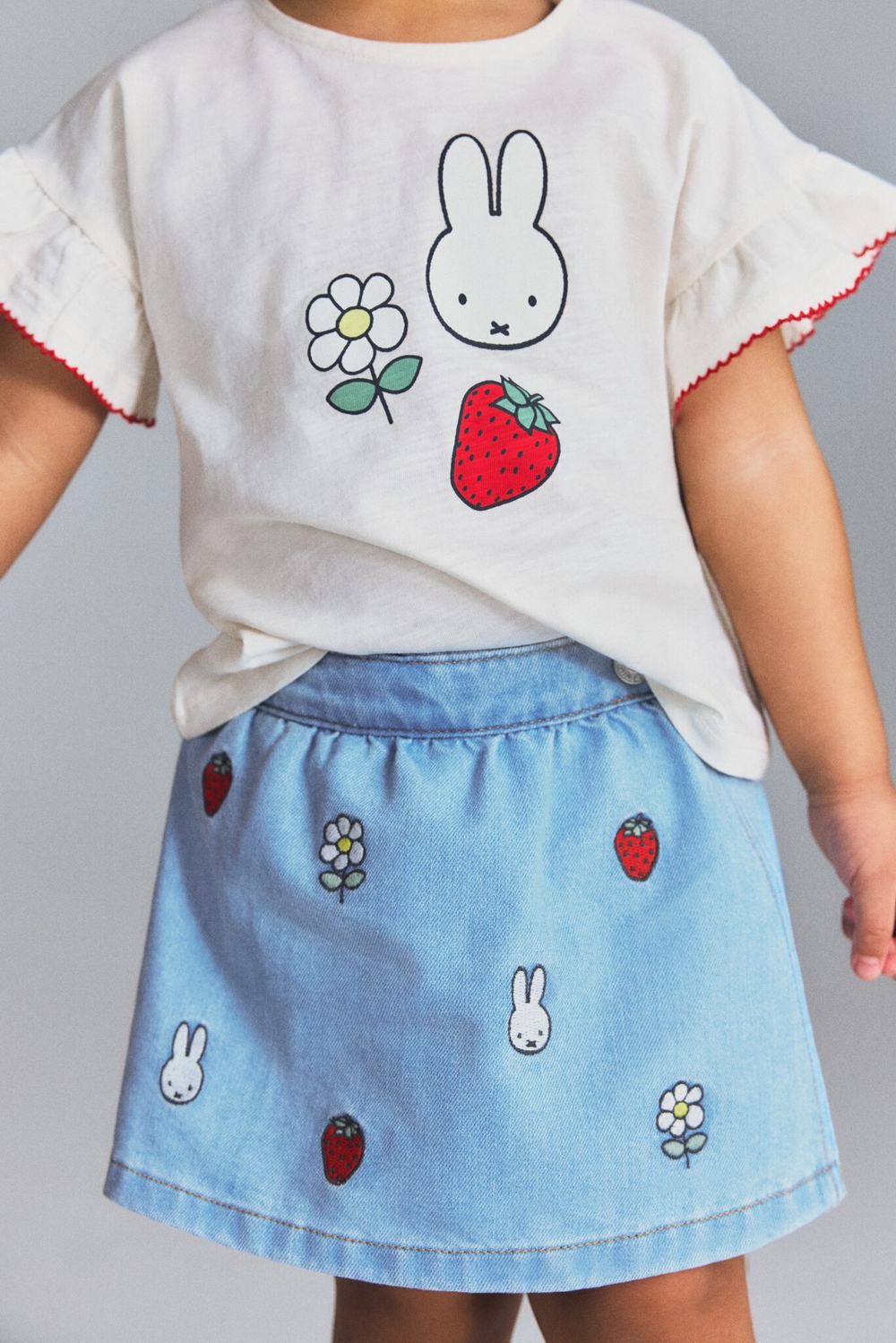 Джинсовая юбка skort с вышивкой