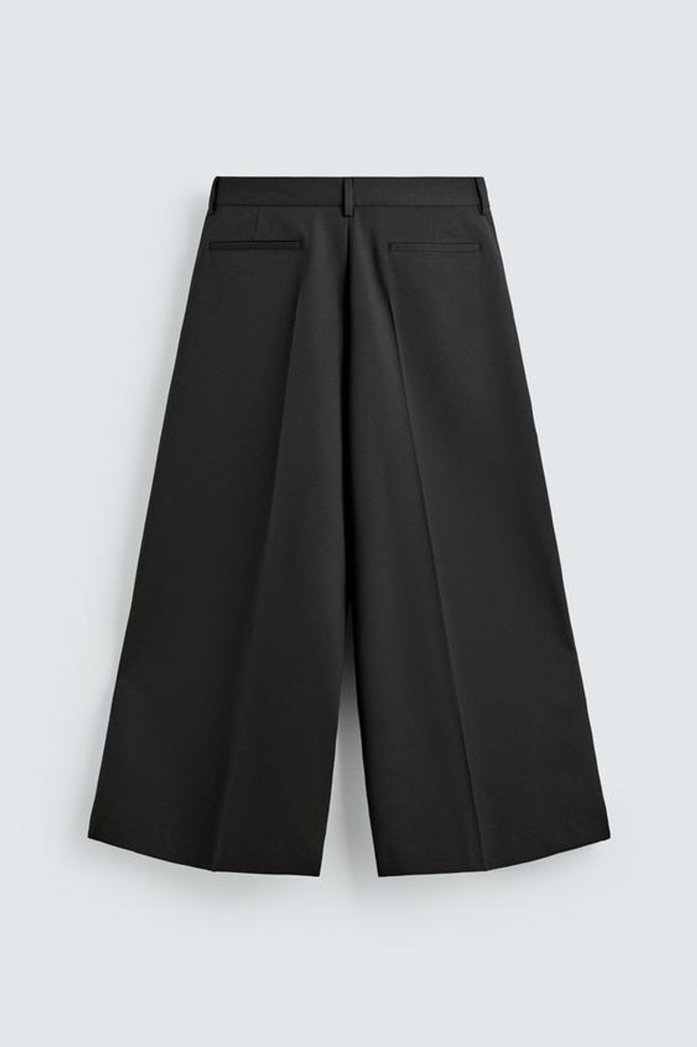 ZARA БРЮКИ WIDE FIT СО СКЛАДКАМИ, ЧЕРНЫЙ