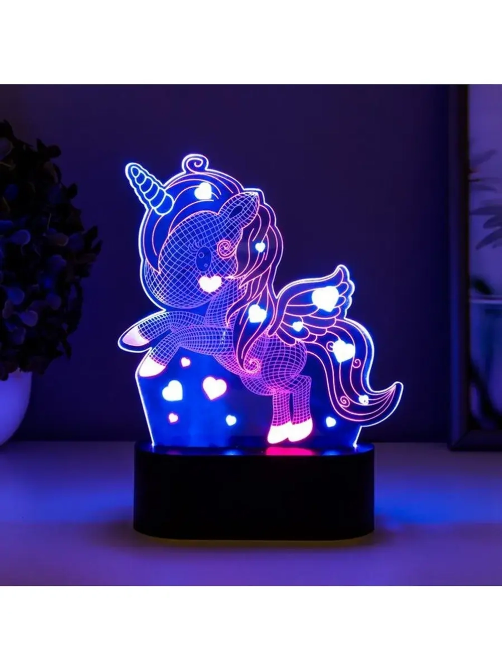 Светильник сенсорный «Единорожек» LED USB (90 см) от батарее