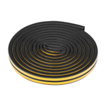 Уплотнитель резиновый, 6 м, профиль "D", черный Сибртех 88920