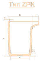 Тигель ZPK 400 T Lн=155* Тигель ZPK 400 T Lн=155*