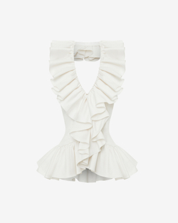 Топ из хлопка с театральными воланами