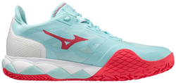 Женские теннисные кроссовки Mizuno Wave Enforce Tour CC - tanager turquoise/fiery coral 2/white