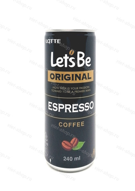 Кофе в банке Let's be Espresso, Lotte, 240 мл.