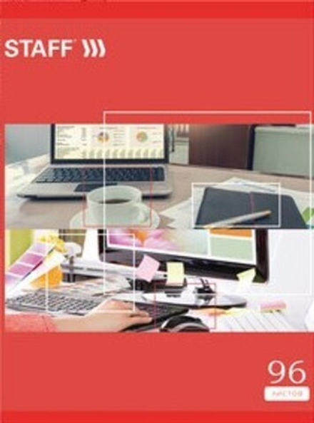 Тетрадь А4, 96 л., STAFF Basic скоба, клетка, офсет №2 ЭКОНОМ, обложка картон, "ОФИСНАЯ КЛАССИКА", 1шт, 403073