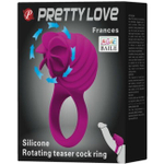 Перезаряжаемое эрекционное кольцо с ротационным клиторальным стимулятором FRANCES (3 режима) (Цвет: фуксия)
