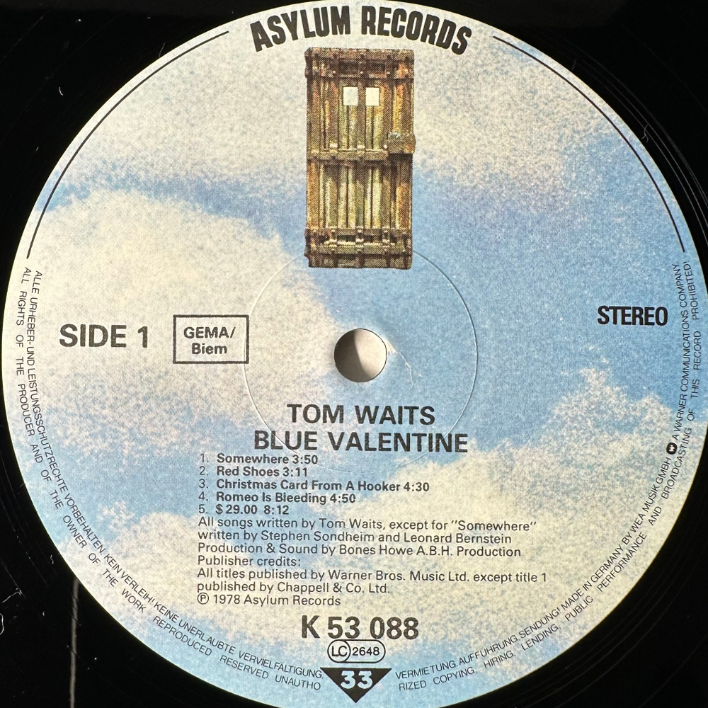 Tom Waits ‎– Blue Valentine (Германия)