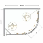 Душевой уголок Cezares Molveno 90x120 RH-2-120/90-C-GM-IV стекло прозрачное/профиль матовая оружейная сталь