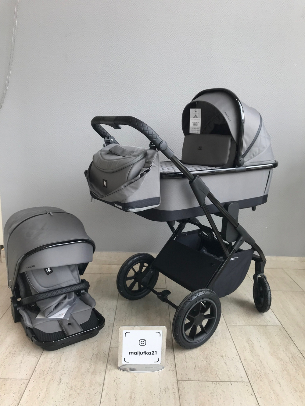 Коляска 2в1 Sweet Baby Massimo Grey (Air)