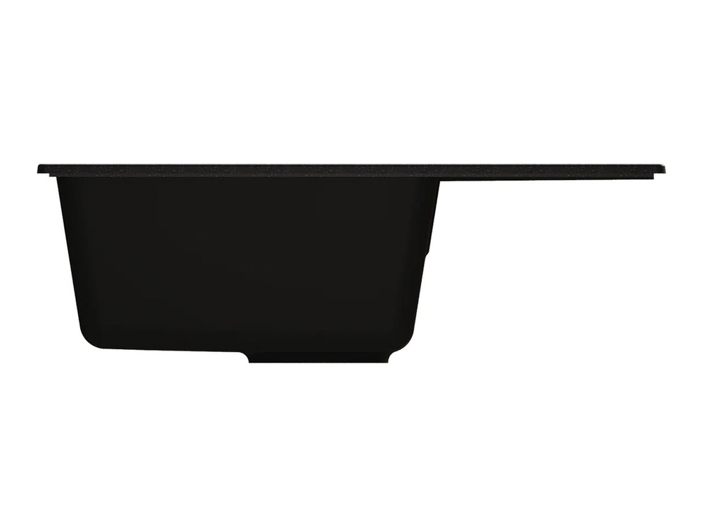 Мойкa ML-GMU06 УЛЬТРА с крылом, черный камень, 600*420 мм (глуб. чаши 170)