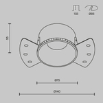 Встраиваемый светильник Technical DL051-01-GU10-RD-WB