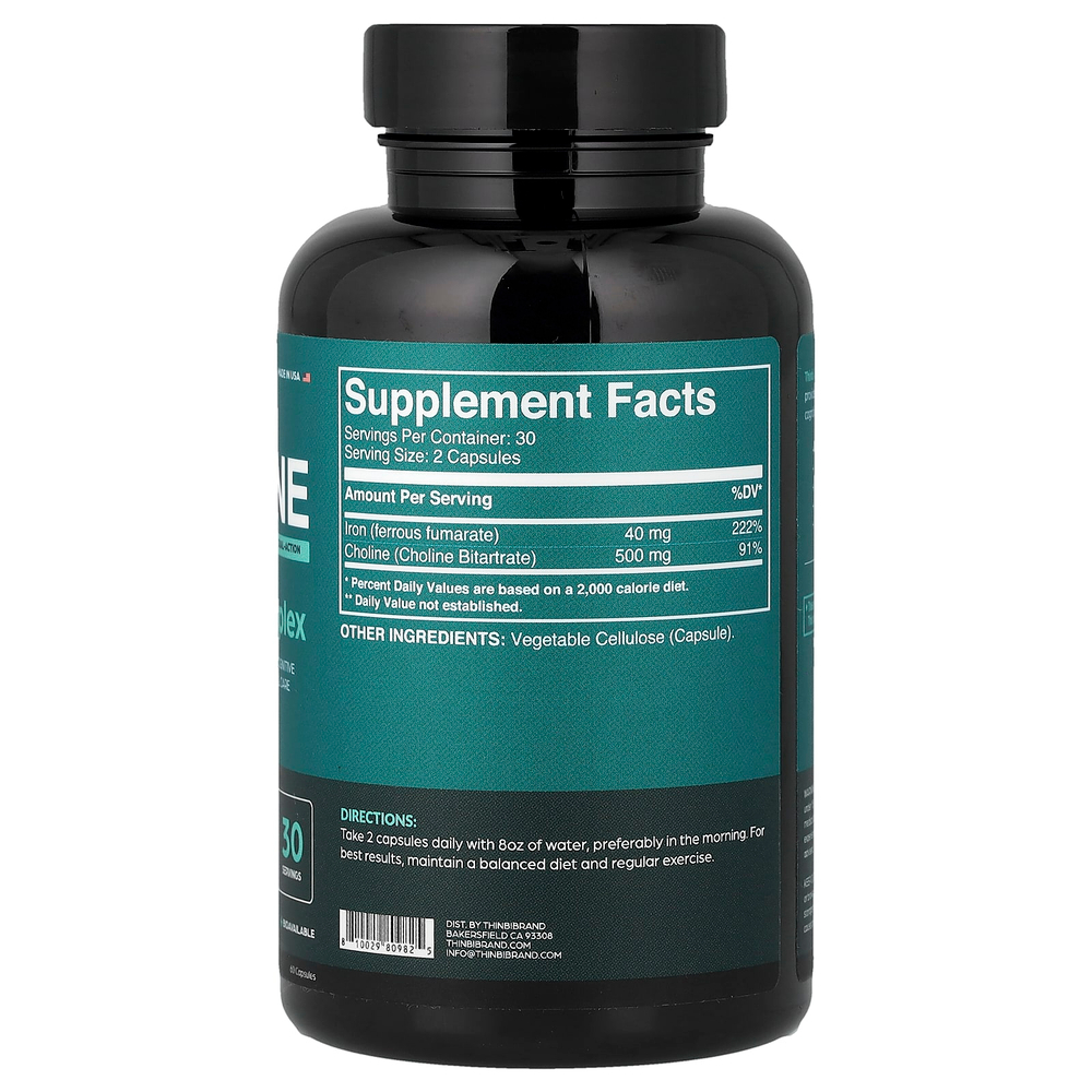 Thinbi, холин и железо, 60 капсул