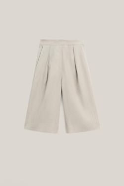 Massimo Dutti Длинные льняные шорты-бермуды Pens Detailed - Limited Edition, серый