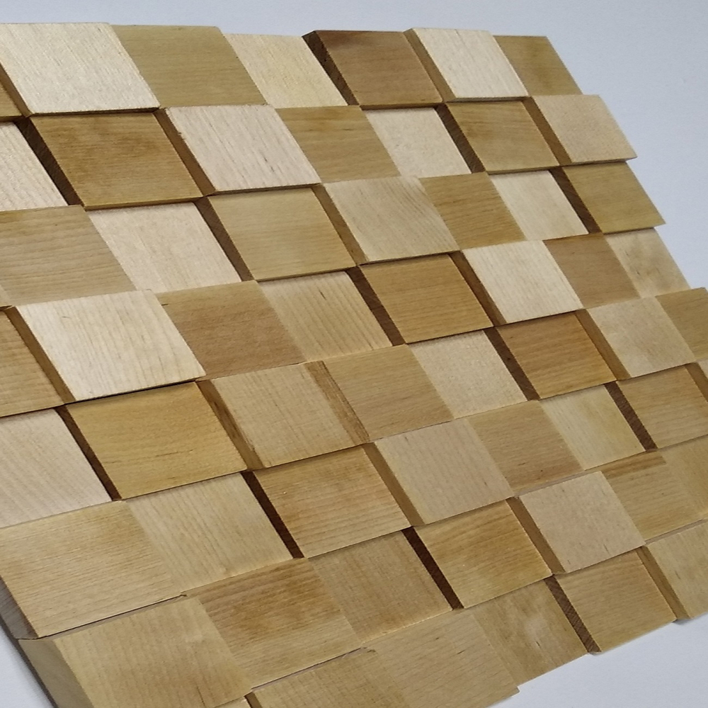 Деревянная мозаика для стен Wood Mosaic 3D Береза Пирамида
