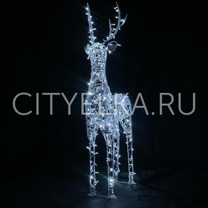 Световая уличная фигура Олень Ажур, холодный свет