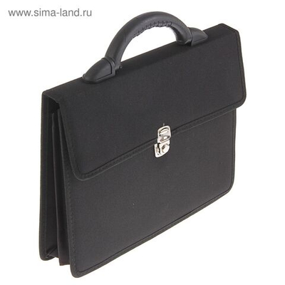 Портфель деловой 350 х 260 х 100 мм, текстильный, 2 отделения, К 1С11 Выборг , чёрный