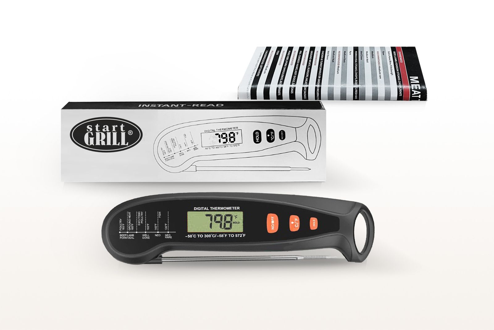 Цифровой термометр Model 1, складной, черный фото №9