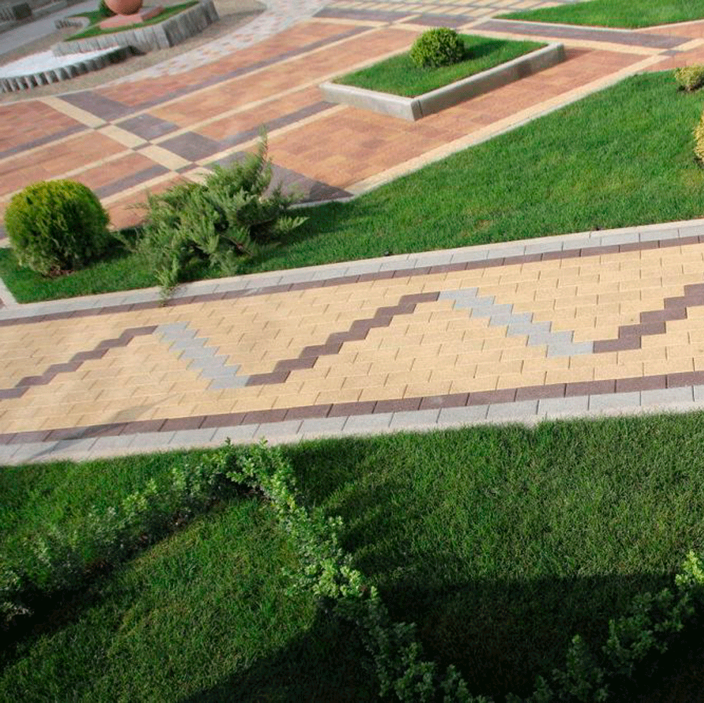 Тротуарная плитка ПРЯМОУГОЛЬНИК 200x100 мм - Стандарт Серый