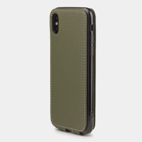 Чехол для iPhone X/XS из натуральной кожи теленка, зеленого цвета