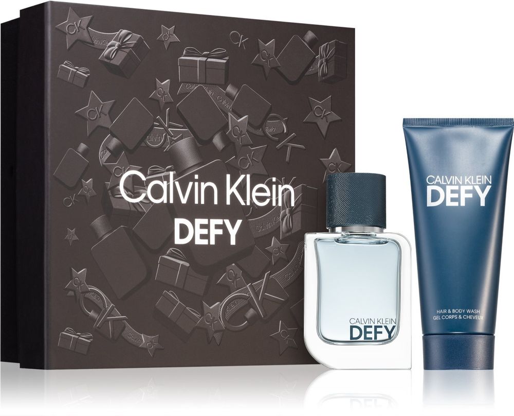 Calvin Klein Eau de toilette 50 мл + парфюмированный гель для душа для тела и волос 100 мл Defy