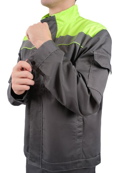 Куртка "Байкит" т.серый/лимонный