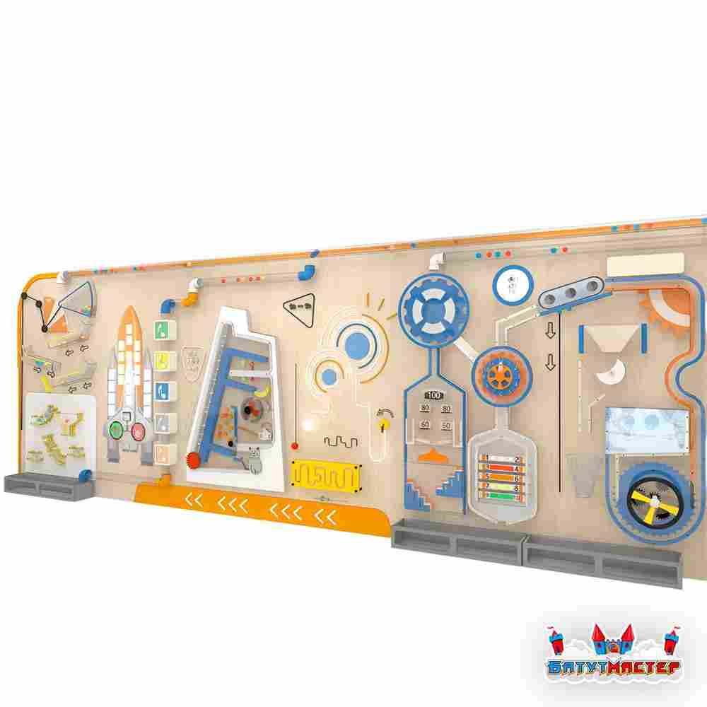 Интерактивная стена в доу «Мастерская изобретений», 7,5×2,3×0,4 м