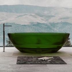 Прозрачная ванна ABBER Kristall AT9702Emerald зеленая  180x85 см