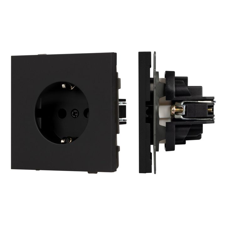 Механизм электрической розетки SCT-TENDO-MEU1-SFPL-BK (230V, 16A) Arlight 054638