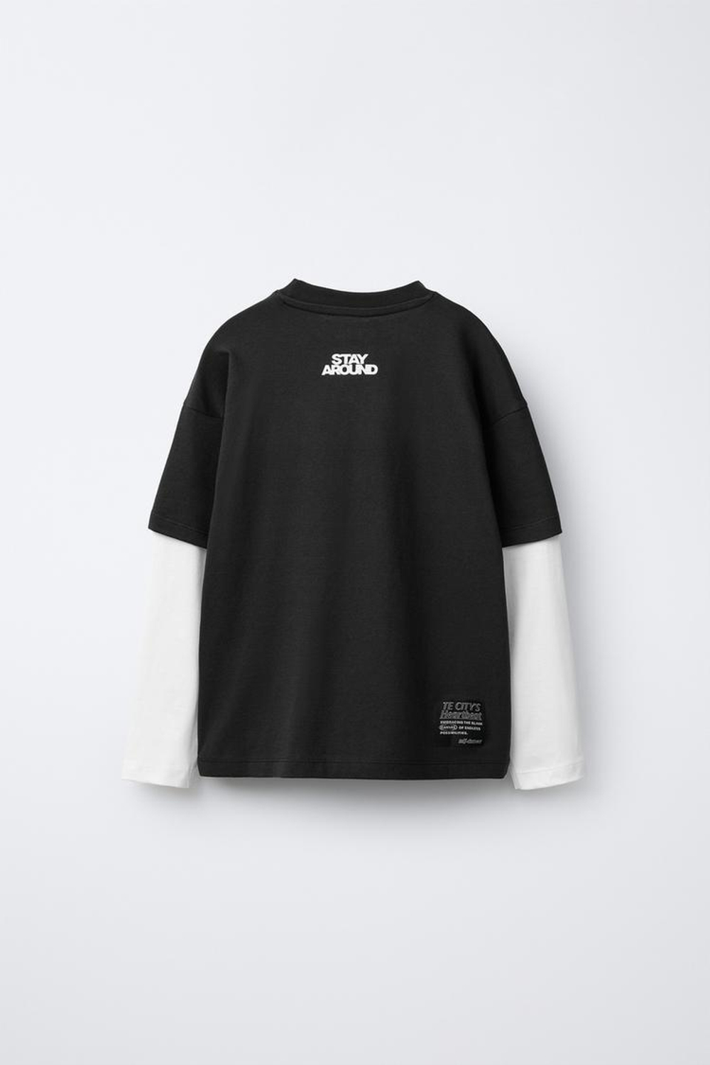 ZARA ЛОНГСЛИВ С НАДПИСЬЮ, ЧЕРНЫЙ