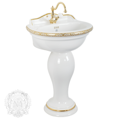 Раковина Migliore Milady  ML.MLD-25.762.D4.DO  декор золото 62x49см.