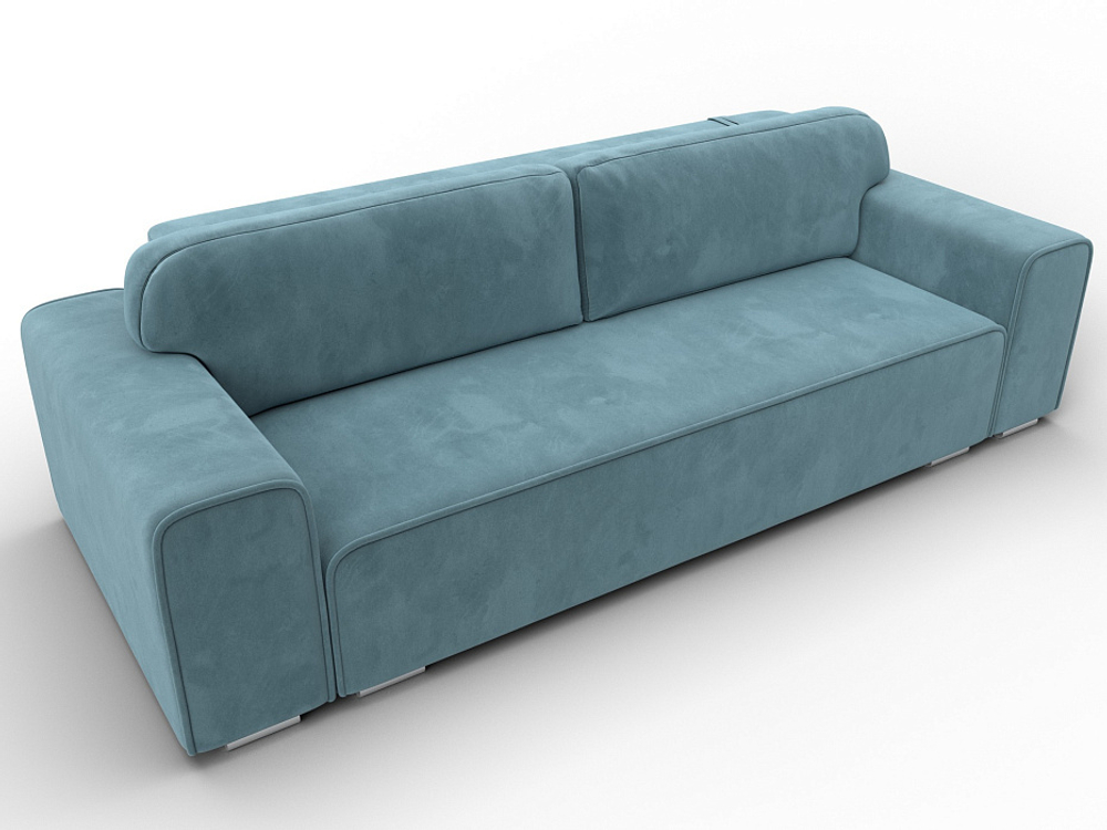 Диван прямой Лига-029, ВЕЛЮР Бирюзовый