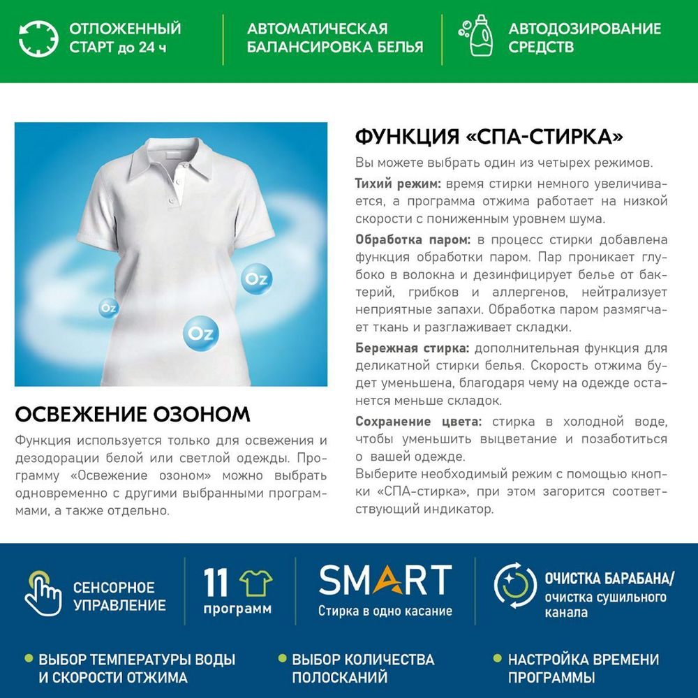 Стиральная машина Centek Inverter с сушкой CT-1965 (серая) 10 кг/6 кг (стирка/сушка),1400 об/мин, 11 программ, А+++, прямой привод, LED-дисплей, спа-стирка, освежение озоном, гипоаллергенная стирка.