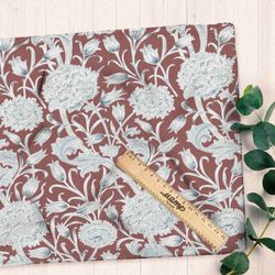 Ткань атлас сухие цветы