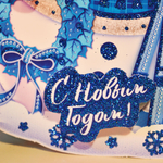 Наклейка на стекло Снеговик 20см