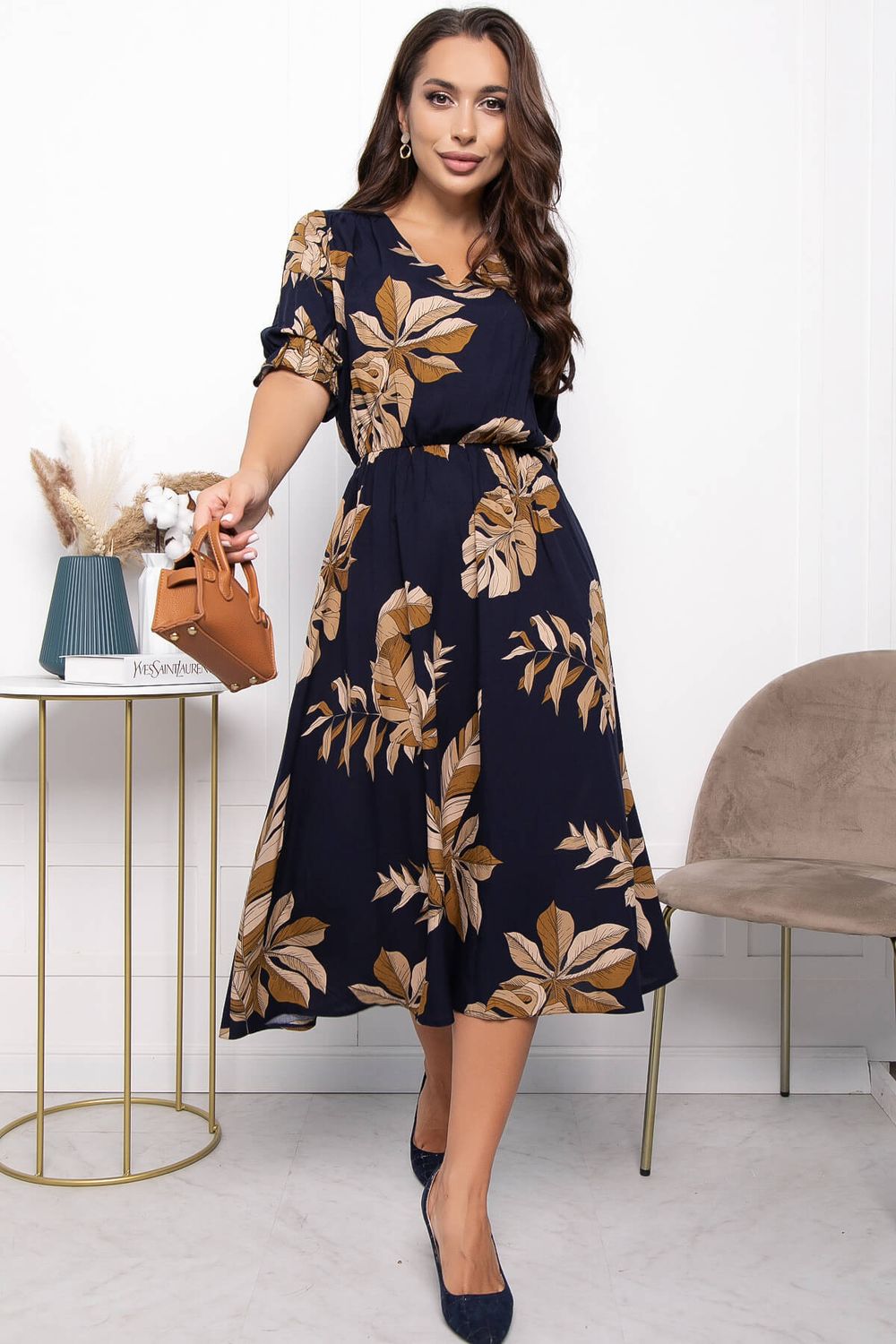 Платье "Ирени" П7334 (темно-синее) LT Collection