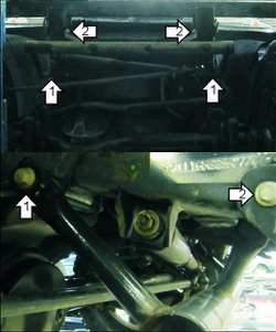 Защита Радиатора, Рулевых тяг. 3 мм, Сталь. для Land Rover Defender 110 2007-2016 MOTODOR.13211