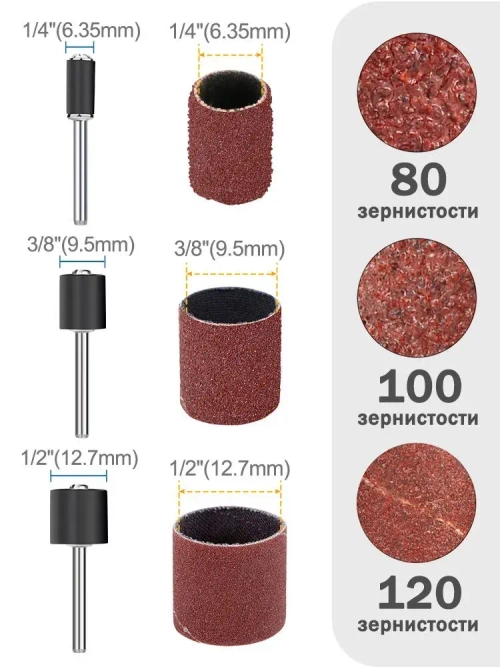 Набор шлифовальных барабанов для гравера XCAN, 93 шт.