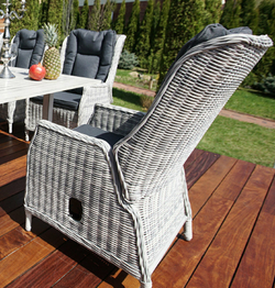 Регулируемое кресло из искусственного ротанга /алюминиевый каркас ВЕРОНА Серое