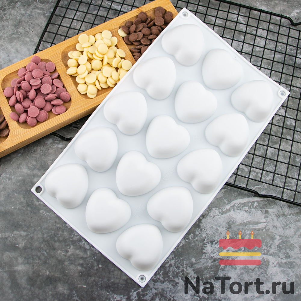 Форма для муссовых десертов «Сердечки 15 в 1»