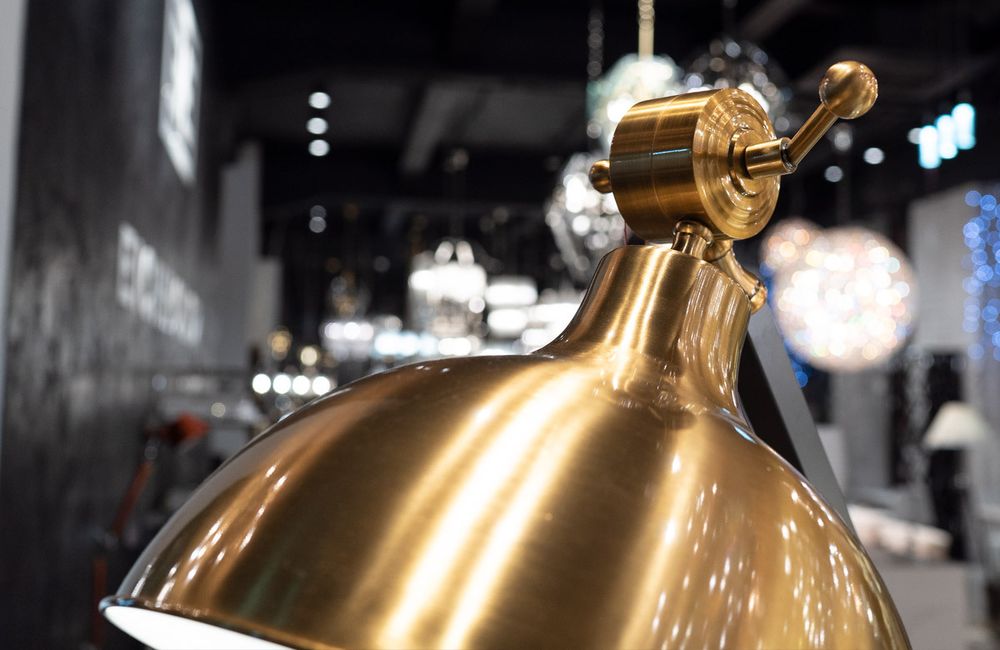 Торшер KM603F brass/black