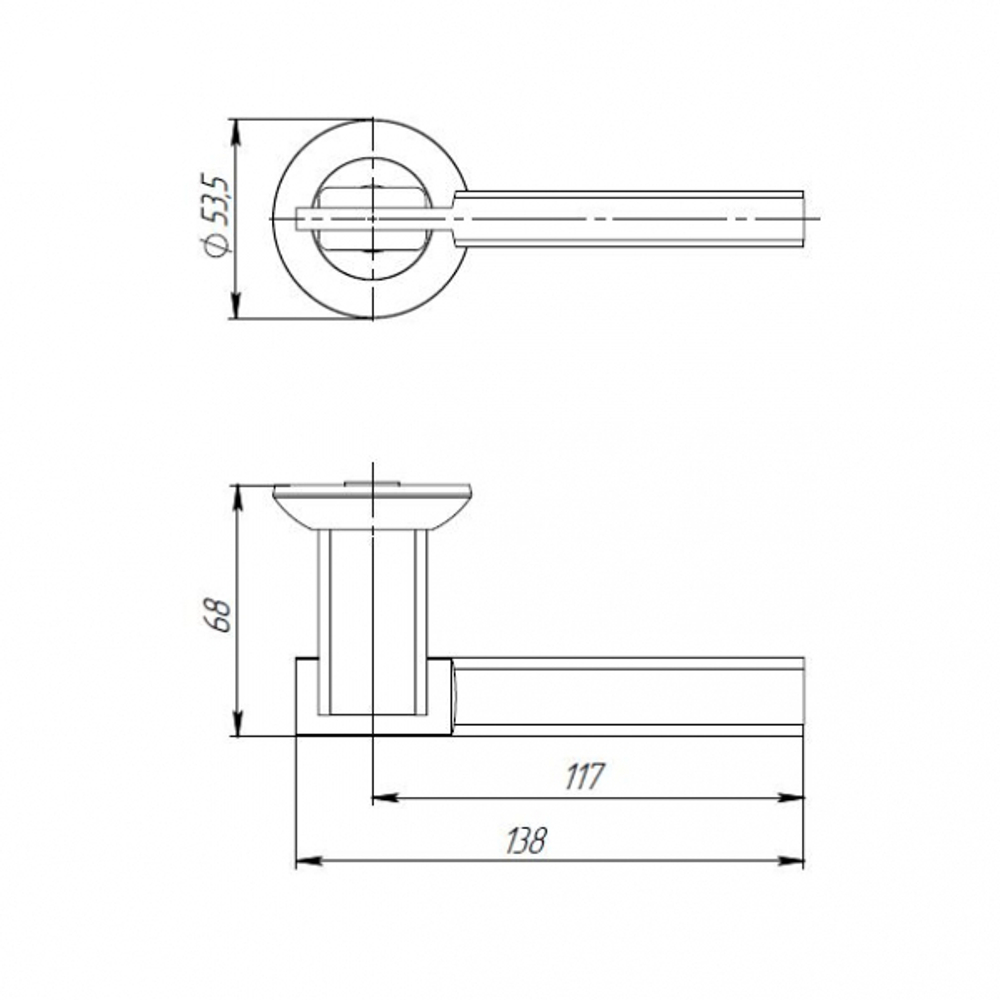 Ручка раздельная R.TL54.CITY (CITY TL) SN/CP-3 матовый никель/хром