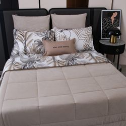 Комплект постельного белья на резинке с одеялом Велюрия Люкс «Тропический оазис»