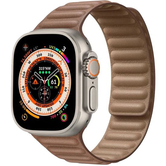Apple Leather Link for Apple Watch 42|44|45|49mm S/M Saddle Brown (Золотисто-коричневый) MY9H2ZM/A