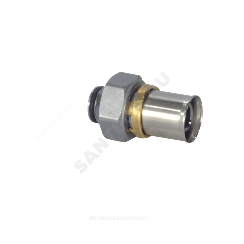 Муфта МП латунь пресс Дн 16х3/4" с накидной гайкой с евроконусом RM179E Giacomini RM179X103