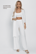 Брюки-палаццо для дома Шелк вискозы (молочные) Б14498-52М LT Collection