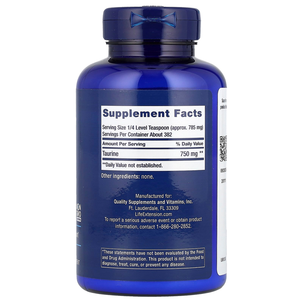 Life Extension, таурин в порошке, 300 г (10,58 унции)