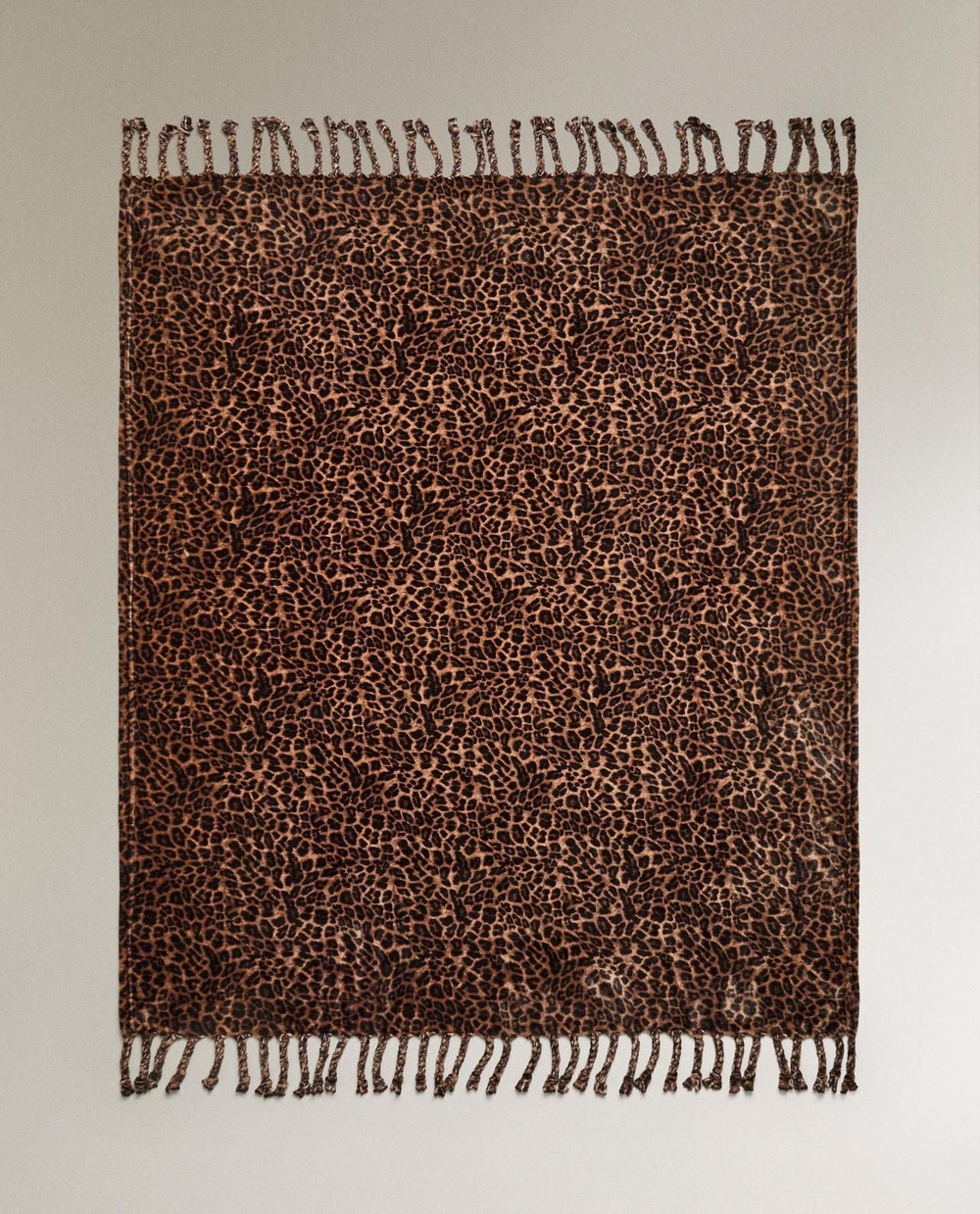 Zara Home - Леопардовое Флисовый плед, коричневый, 140x190 см